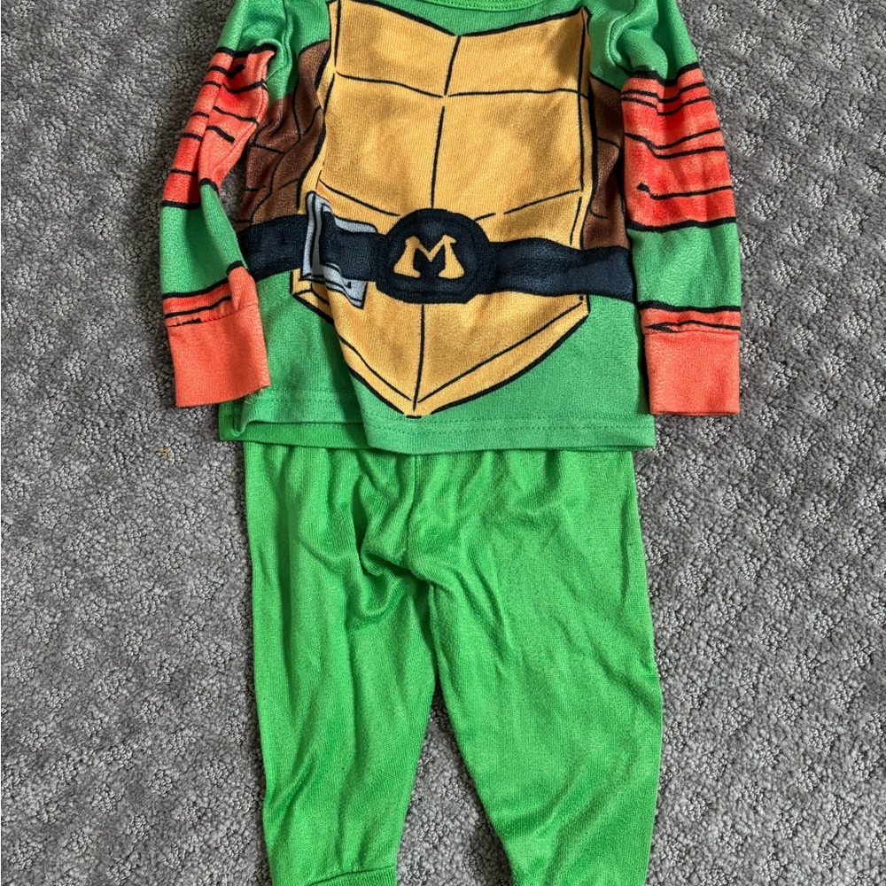 Baby 12m Ninja Turtle pajamas - Green and Orange